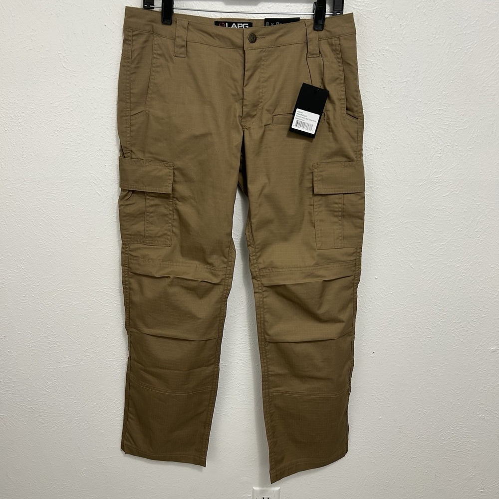 LAPG NEW Women's Stretch Ops Tactical Pants Sz 8 Reg Brown Ripstop‎ Cargo WS2001